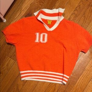 Daisy Orange and White Sporty Sweatshirt